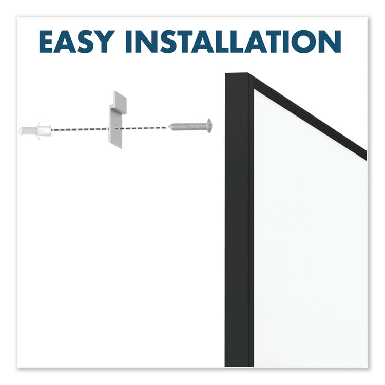 Fusion Nano-Clean Magnetic Whiteboard, 48" x 36", White Surface, Black Aluminum Frame