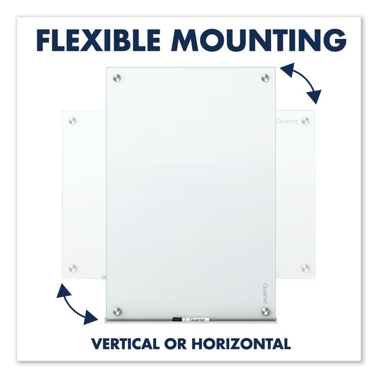 Infinity Magnetic Glass Marker Board, 24" x 18", White Surface