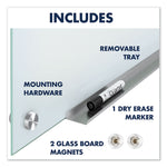 Infinity Magnetic Glass Marker Board, 36" x 24", White Surface
