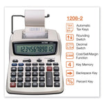 1208-2 Two-Color Compact Printing Calculator, Black/red Print, 2.3 Lines/sec