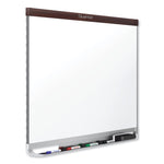 Prestige 2 DuraMax Magnetic Porcelain, 48" x 36", White Surface, Mahogany Finished Fiberboard/Plastic Frame