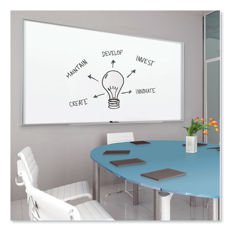 Fusion Nano-Clean Magnetic Whiteboard, 48" x 36", White Surface, Satin Aluminum Frame