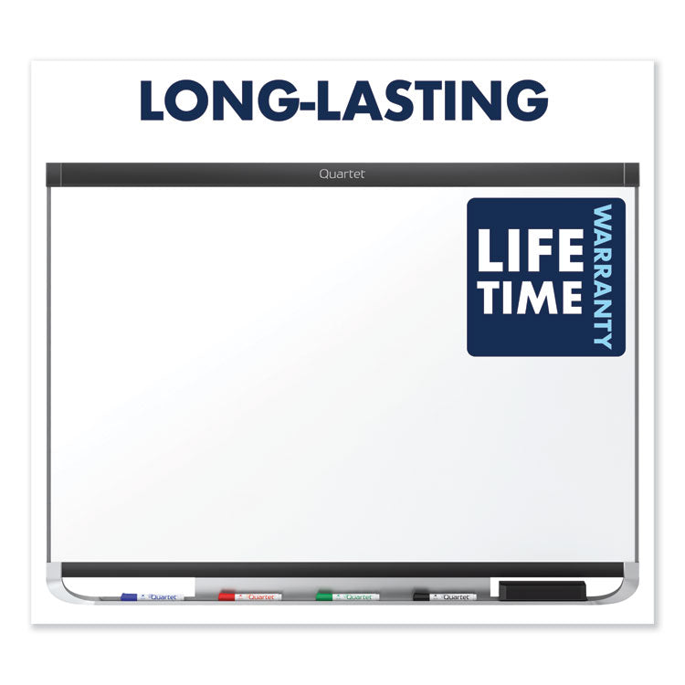 Prestige 2 DuraMax Magnetic Porcelain, 72" x 48", White Surface, Black Aluminum/Plastic Frame