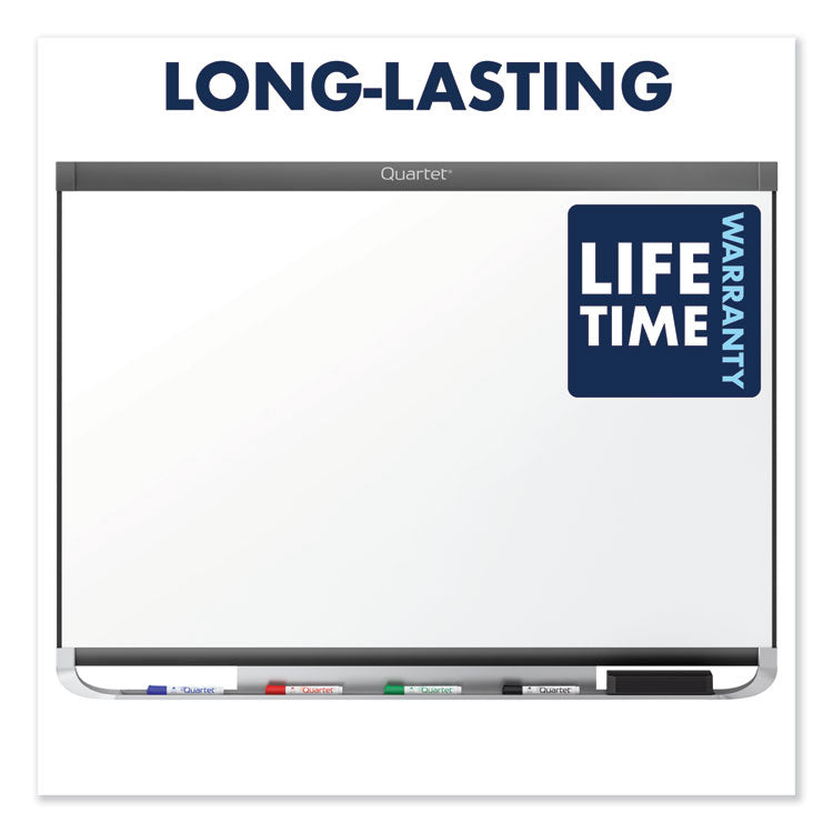 Prestige 2 DuraMax Magnetic Porcelain, 96" x 48", White Surface, Graphite Gray Fiberboard/Plastic Frame