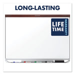 Prestige 2 DuraMax Magnetic Porcelain, 48" x 36", White Surface, Mahogany Finished Fiberboard/Plastic Frame