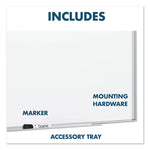 Fusion Nano-Clean Magnetic Whiteboard, 72" x 48", White Surface, Satin Aluminum Frame