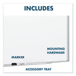 Fusion Nano-Clean Magnetic Whiteboard, 48" x 36", White Surface, Satin Aluminum Frame