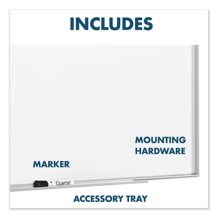 Fusion Nano-Clean Magnetic Whiteboard, 48" x 36", White Surface, Satin Aluminum Frame