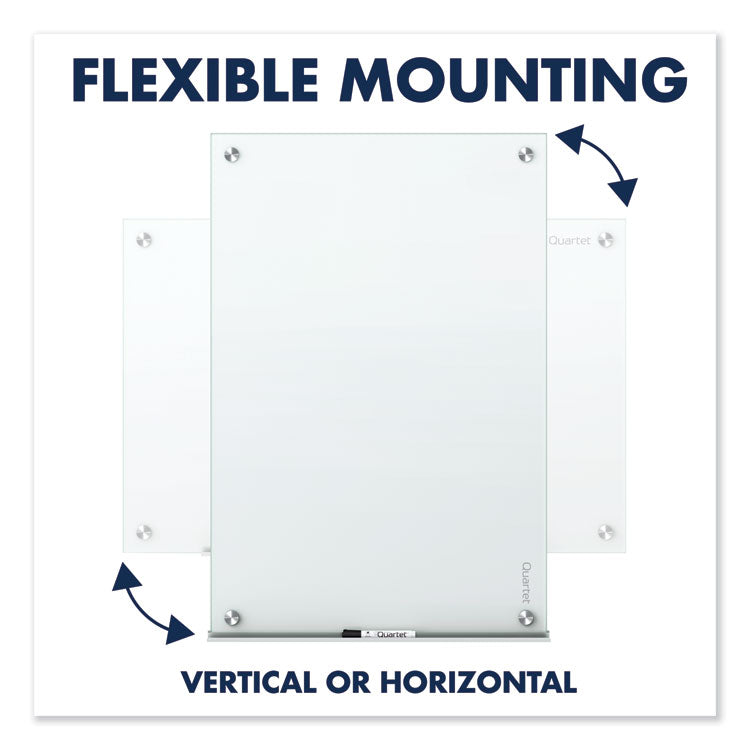 Infinity Magnetic Glass Marker Board, 48" x 36", White Surface