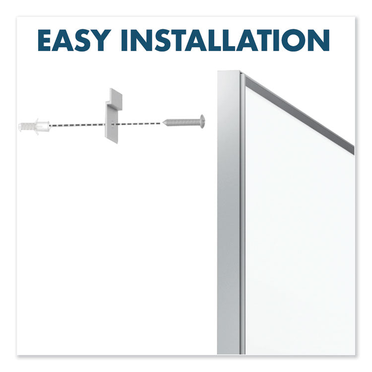 Fusion Nano-Clean Magnetic Whiteboard, 96" x 48", White Surface, Satin Aluminum Frame