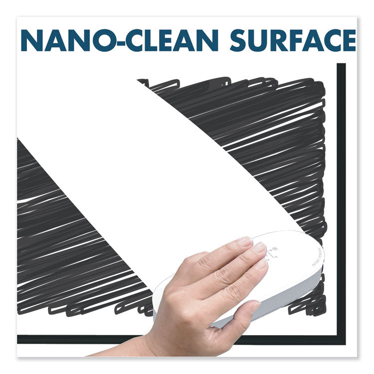 Fusion Nano-Clean Magnetic Whiteboard, 48" x 36", White Surface, Black Aluminum Frame