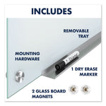 Infinity Magnetic Glass Marker Board, 72" x 48", White Surface