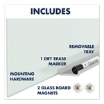 InvisaMount Magnetic Glass Marker Board, 85" x 48", White Surface