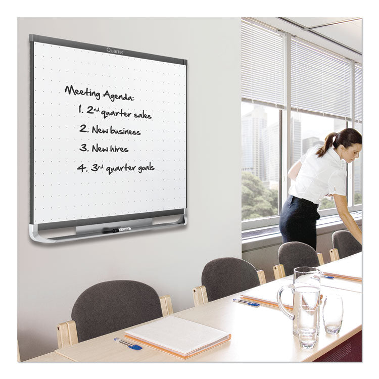 Prestige 2 Magnetic Total Erase Whiteboard, 96" x 48", White Surface, Graphite Gray Fiberboard/Plastic Frame