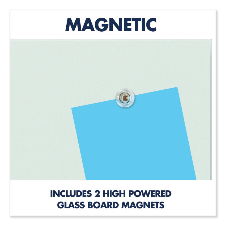 Element Framed Magnetic Glass Dry-Erase Boards, 74" x 42", White Surface, Satin Aluminum Frame