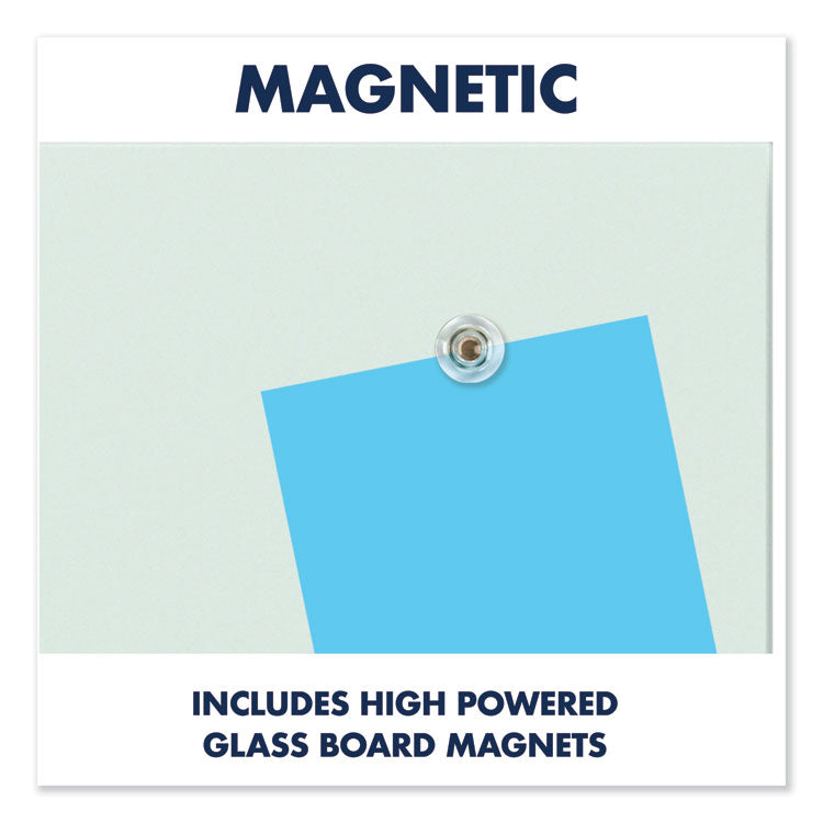 InvisaMount Magnetic Glass Marker Board, 74" x 42", White Surface