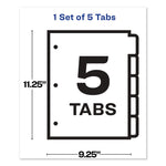 Print And Apply Index Maker Clear Label Sheet Protector Dividers With White Tabs, 5-Tab, 11 X 8.5, White, 1 Set