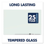 Element Framed Magnetic Glass Dry-Erase Boards, 74" x 42", White Surface, Satin Aluminum Frame