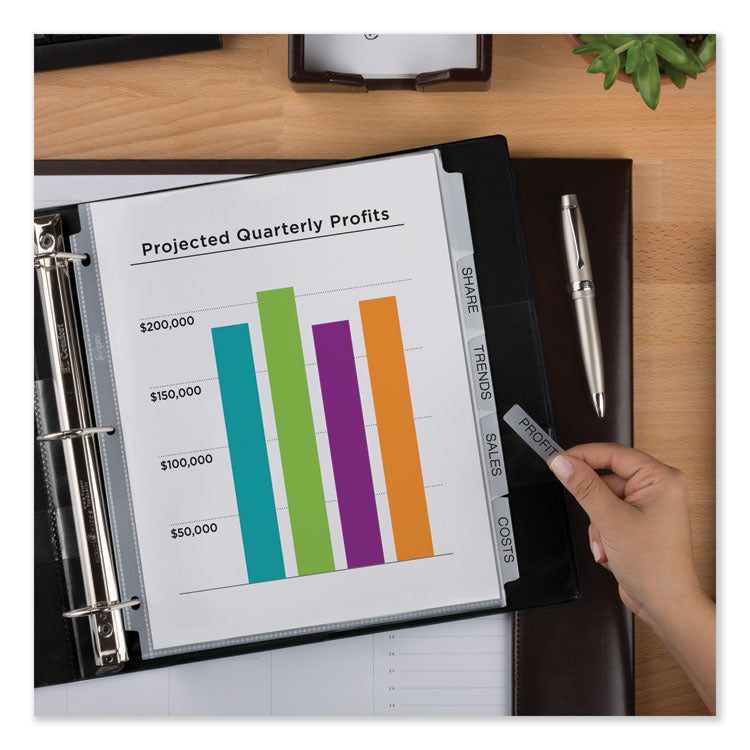 Print And Apply Index Maker Clear Label Sheet Protector Dividers With White Tabs, 8-Tab, 11 X 8.5, Clear, 1 Set
