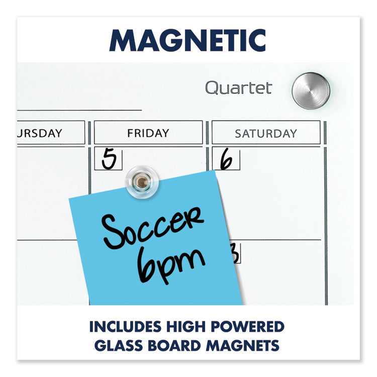 Infinity Magnetic Glass Calendar Board, Monthly Planning/Scheduling, 48" x 36", White Surface