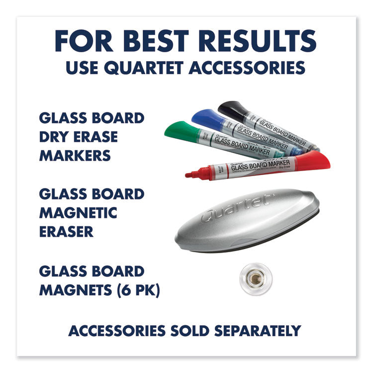 InvisaMount Magnetic Glass Marker Board, 50" x 28", White Surface