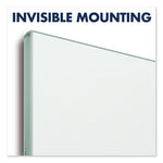 InvisaMount Magnetic Glass Marker Board, 74" x 42", White Surface