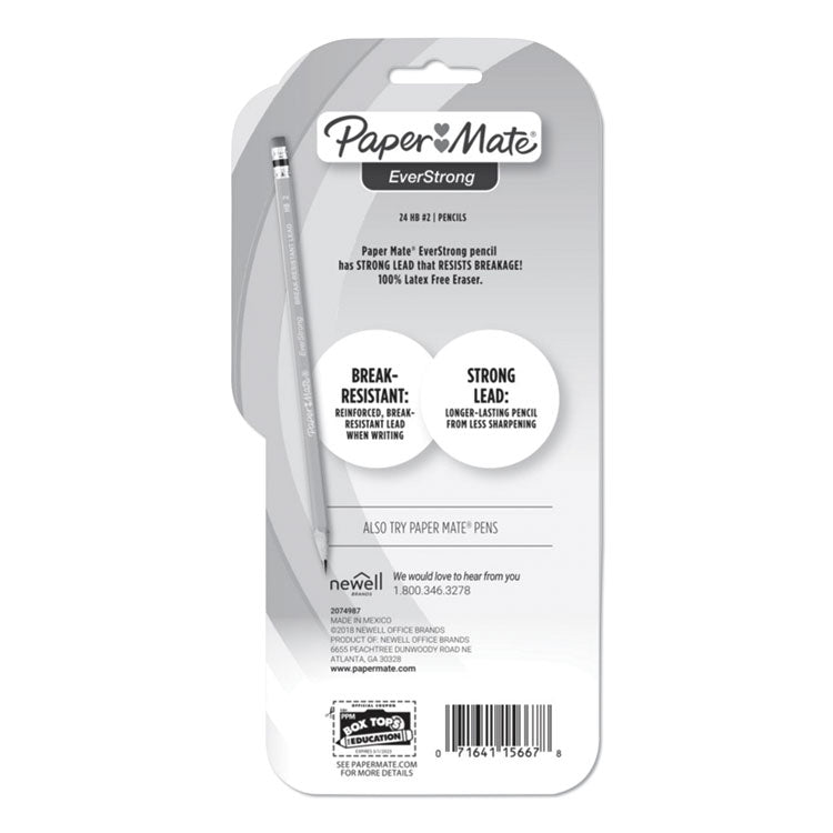 Everstrong #2 Pencils, Hb (#2), Black Lead, Yellow Barrel, 24/pack