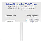 Print and Apply Index Maker Clear Label Dividers, Big Tab, 5-Tab, White Tabs, 11 x 8.5, White, 1 Set