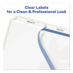 Print and Apply Index Maker Clear Label Dividers, 3-Tab, White Tabs, 11 x 8.5, White, 25 Sets