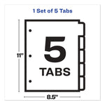 Print and Apply Index Maker Clear Label Dividers, Big Tab, 5-Tab, White Tabs, 11 x 8.5, White, 1 Set