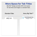 Print and Apply Index Maker Clear Label Dividers, Big Tab, 8-Tab, 11 x 8.5, White, 5 Sets