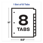 Print and Apply Index Maker Clear Label Dividers, Big Tab, 8-Tab, 11 x 8.5, White, 1 Set