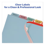 Print and Apply Index Maker Clear Label Plastic Dividers with Printable Label Strip, 8-Tab, 11 x 8.5, Assorted Tabs, 5 Sets