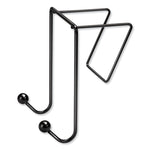 Partition Additions Wire Double-Garment Hook, 4 x 5.13 x 6, Over-the Panel Mount,  Black