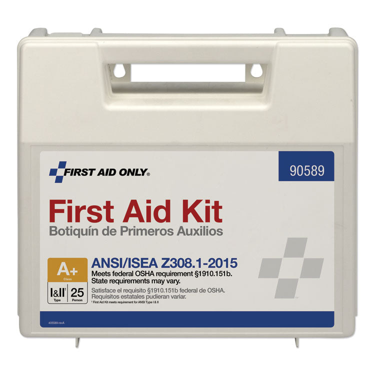 Type I and II First Aid Kit for 25 People, 141 Pieces, Plastic Case