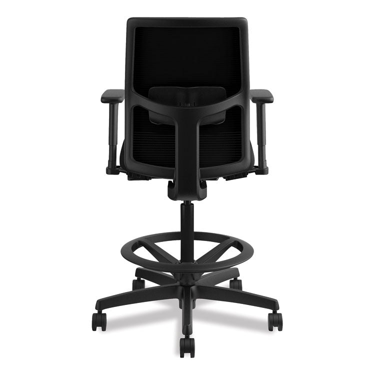 Ignition 2.0 Ilira-Stretch Mesh Back Task Stool, Supports Up To 300 Lb, 23" To 32" Seat Height, Black