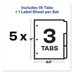 Print and Apply Index Maker Clear Label Dividers, 3-Tab, White Tabs, 11 x 8.5, White, 5 Sets