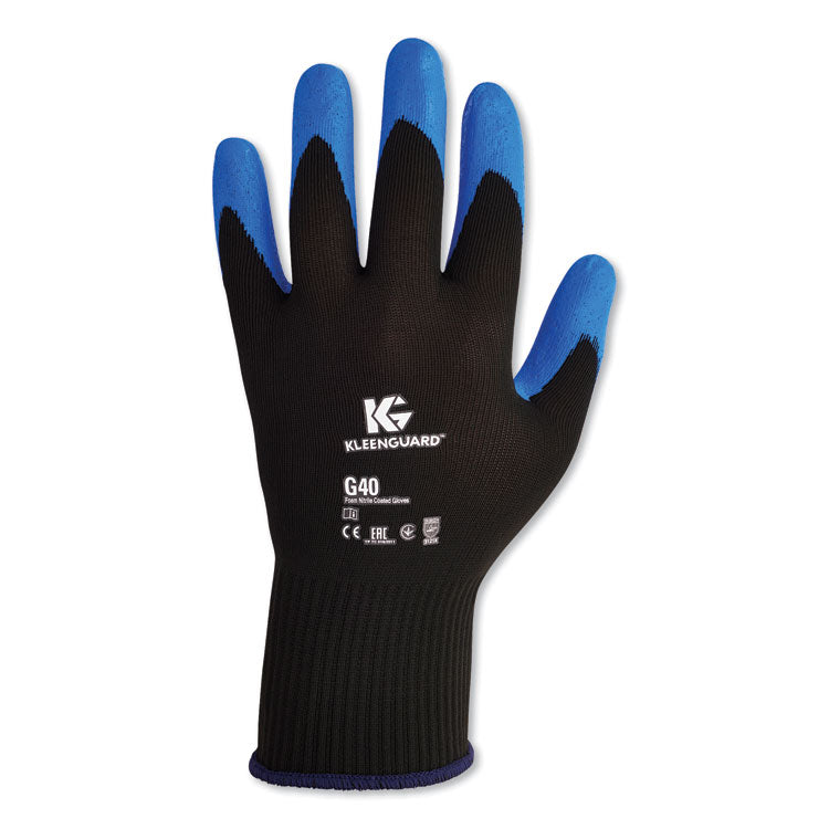 G40 Foam NITRILE* Coated Gloves, EN388: 3121X, 8.66" Long, Small (Size 7), Blue/Black, 12 Pairs