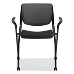 Motivate Nesting/Stacking Flex-Back Chair, Supports Up to 300 lb, 19.25" Seat Height, Onyx Seat, Black Back, Charblack Base