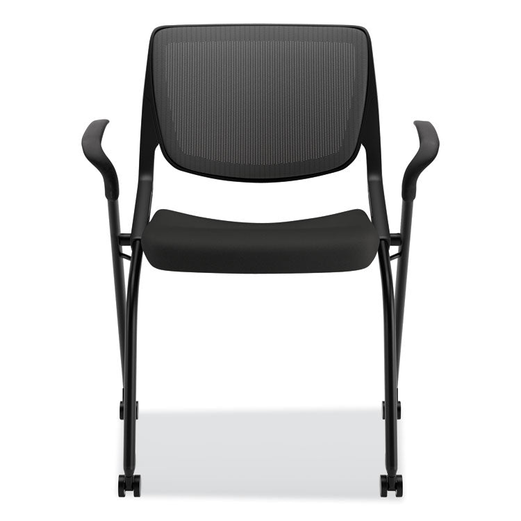 Motivate Nesting/Stacking Flex-Back Chair, Supports Up to 300 lb, 19.25" Seat Height, Onyx Seat, Black Back, Charblack Base