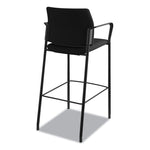 Accommodate Series Cafe Stool with Fixed Arms, Supports Up to 300 lb, 30" Seat Height, Black Seat, Black Back, Black Base