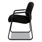 Pillow-Soft 2090 Series Guest Arm Chair, Leather Upholstery, 31.25" x 35.75" x 36", Black Seat, Black Back, Black Base