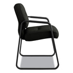 Pillow-Soft 2090 Series Guest Arm Chair, Leather Upholstery, 31.25" x 35.75" x 36", Black Seat, Black Back, Black Base