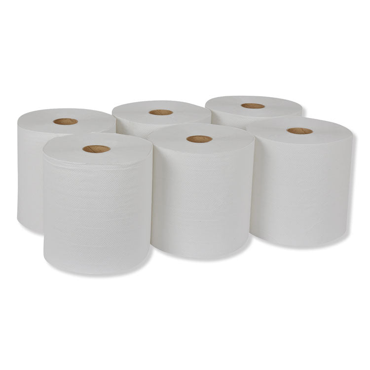 Universal Hand Towel Roll, 1-Ply, 7.88" x 800 ft, White, 6 Rolls/Carton