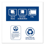 Multipurpose Paper Wiper, 2-Ply, 9 x 10.25, White, 110/Box, 18 Boxes/Carton