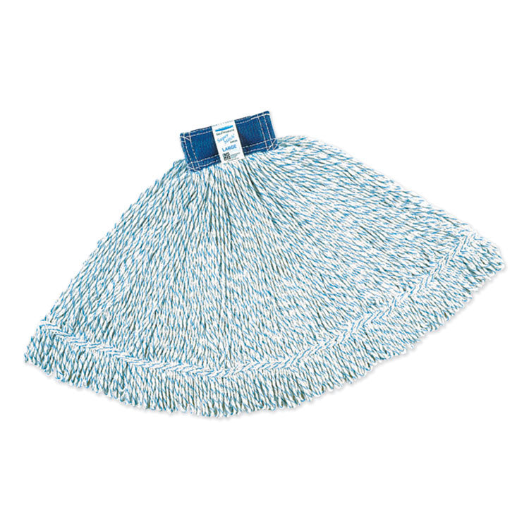 Super Stitch Finish Mops, Cotton/synthetic, White, Large, 1-In. Blue Headband
