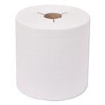 Premium Hand Towel Roll, Notched, 1-Ply, 8" x 600 ft, White, 720 Sheets/Roll, 6 Rolls/Carton