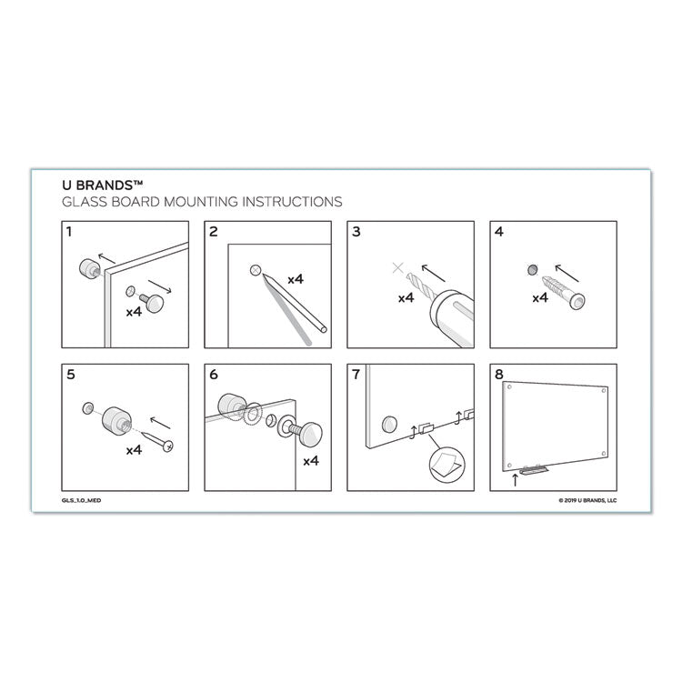 Magnetic Glass Dry Erase Board Value Pack, 72" x 48" (Actual Size: 70" x 47"), Frosted White Surface