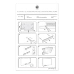 Floating Glass Dry Erase Board, 48" x 36" (Actual Size: 47" x 35"), White Surface