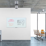 Floating Glass Dry Erase Board, 72" x 36" (Actual Size: 70" x 35"), White Surface